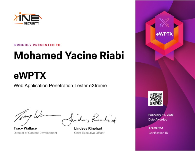 Web Application Penetration Tester eXtreme certificate