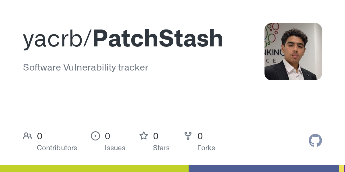 GitHub preview for the PatchStash vulnerability tracking application