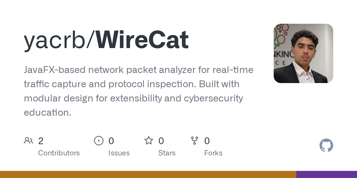 GitHub preview for the WireCat network packet analyzer